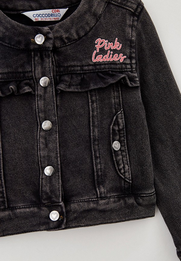 Куртка для девочки джинсовая Coccodrillo цвет черный  Фото 3
