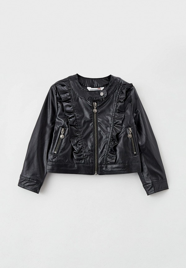 Куртка для девочки кожаная Coccodrillo цвет черный 