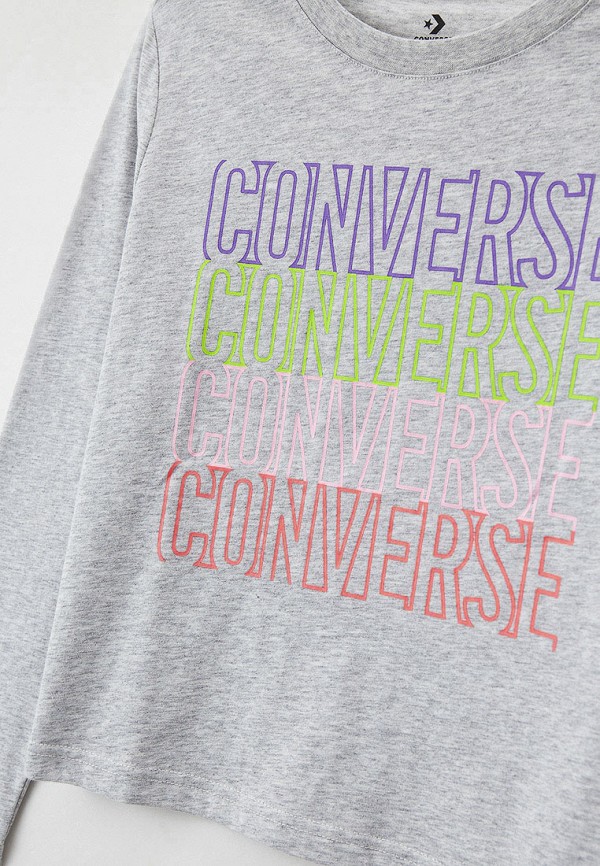 Лонгслив для девочки Converse цвет серый  Фото 3