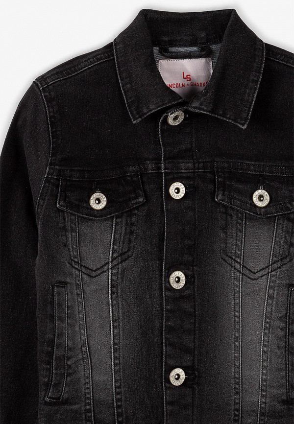 Куртка для девочки джинсовая 5.10.15 цвет черный  Фото 3