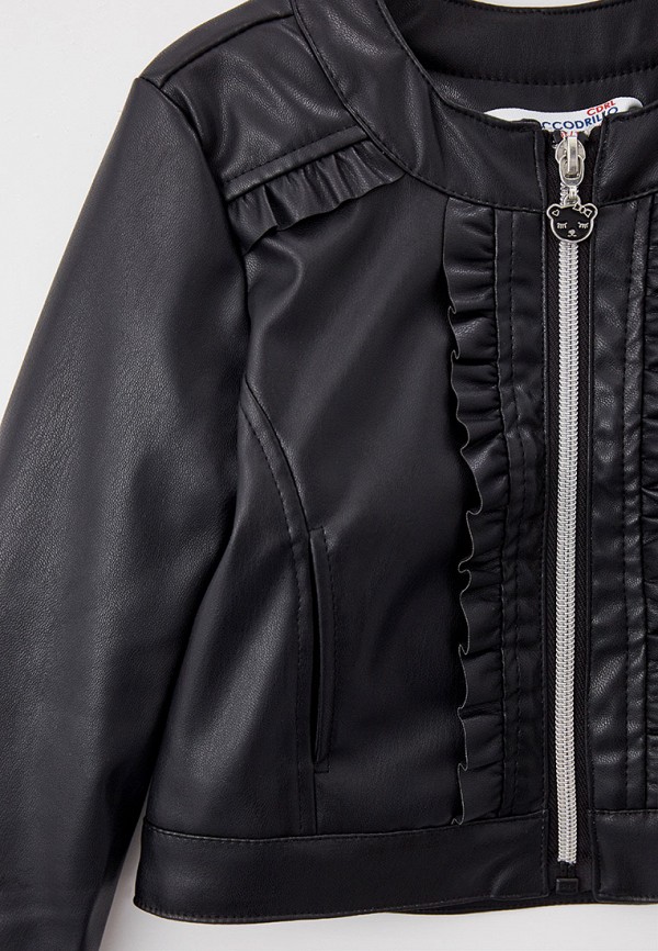 Куртка для девочки кожаная Coccodrillo цвет черный  Фото 3