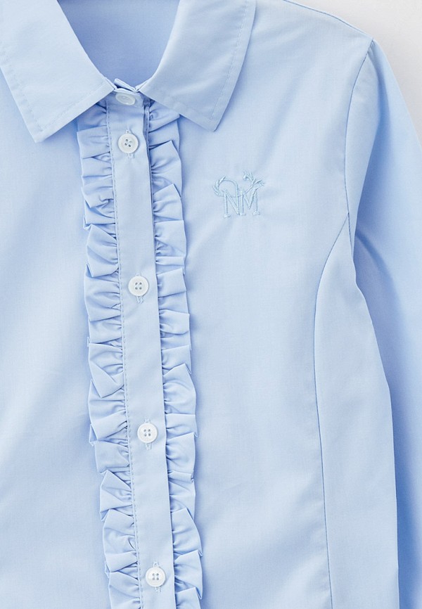 Рубашка для девочки NinoMio цвет голубой  Фото 3