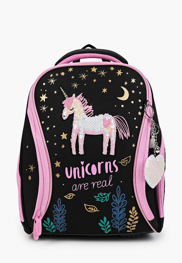 

Рюкзак и пенал Berlingo, Черный, и брелок Nova "Real Unicorn"