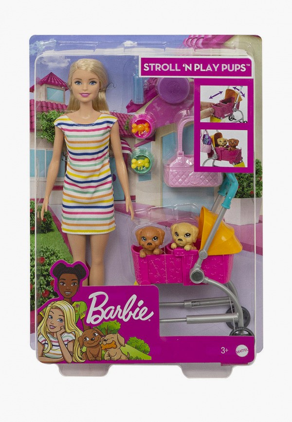 

Набор игровой Barbie, Разноцветный, Питомцы Barbie в коляске