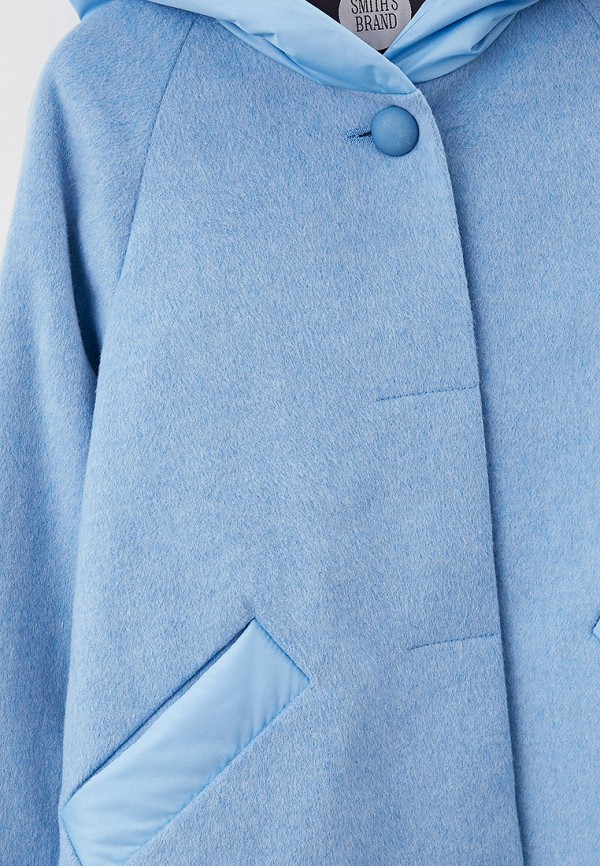 Пальто для девочки Smith's brand цвет голубой  Фото 3