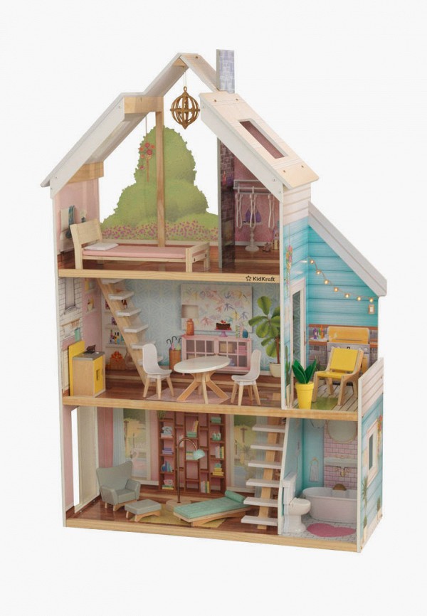 

Дом для куклы KidKraft, Разноцветный, Зоя, с мебелью 18 предметов в наборе, свет, звук, для кукол 30 см