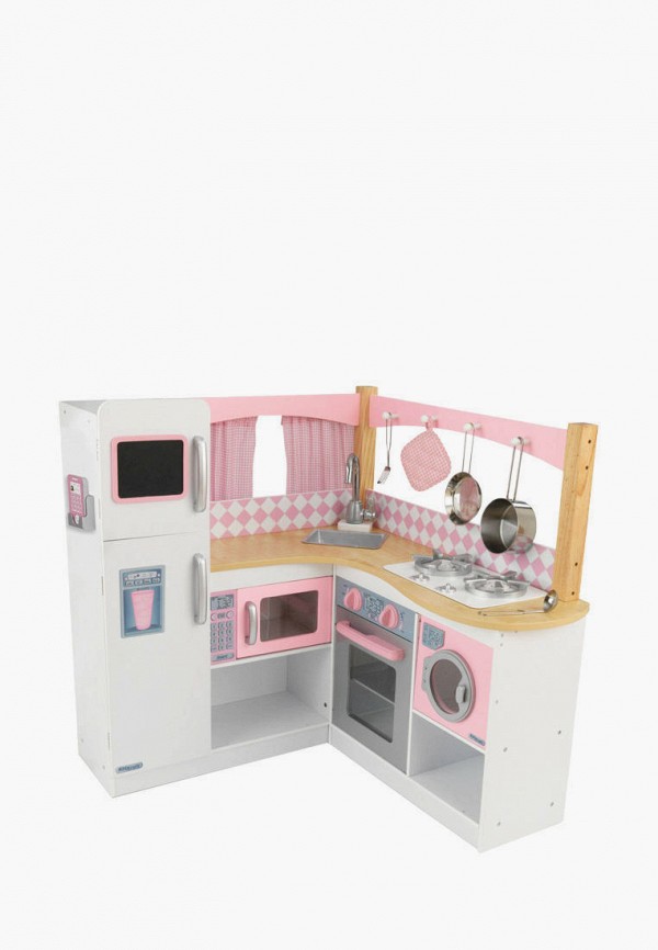 

Набор игровой KidKraft, Разноцветный, Деревянная кухня Изысканный уголок, 4 предмета посуды и аксессуаров в наборе, угловая