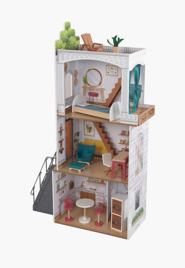 Дом для куклы KidKraft Роуен, с мебелью 13 предметов в наборе, для кукол 30 см