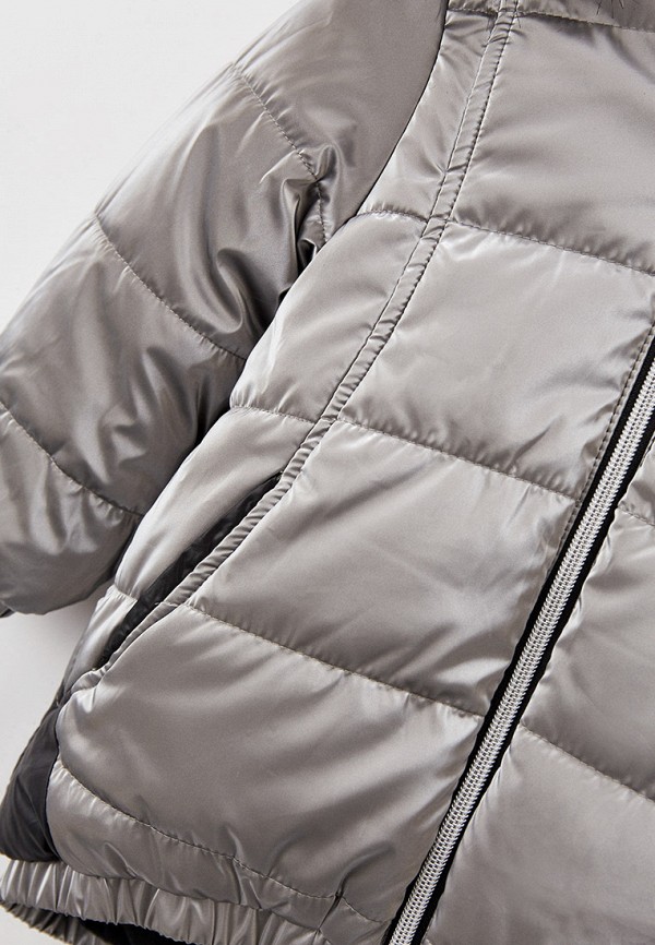 Куртка для девочки утепленная Coccodrillo цвет серебряный  Фото 3