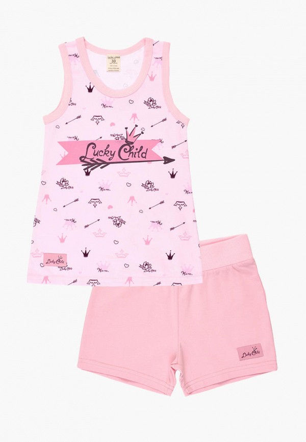 Пижама для девочки Lucky Child цвет розовый 