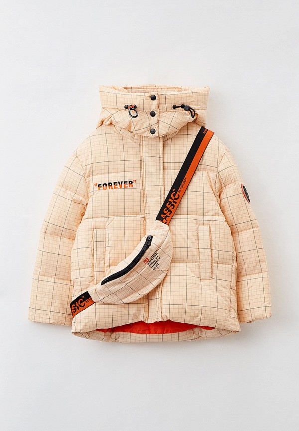 Куртка для девочки утепленная и сумка Fobs цвет бежевый  Фото 4