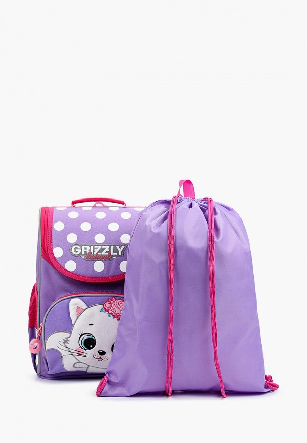 Рюкзак детский и мешок Grizzly цвет фиолетовый 