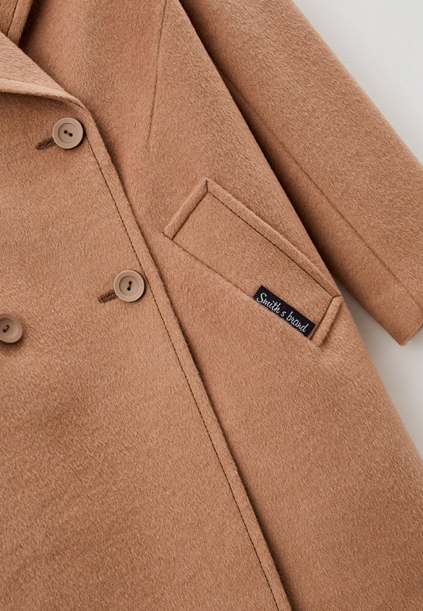 Пальто для девочки Smith's brand цвет коричневый  Фото 3