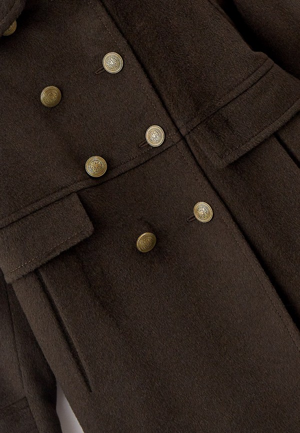 Пальто для девочки Smith's brand цвет хаки  Фото 3