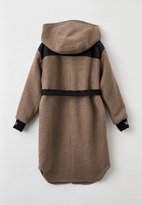 Пальто для девочки RionaKids цвет коричневый  Фото 2