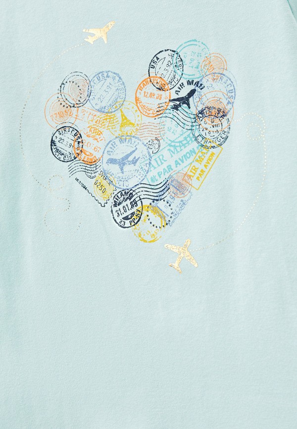 Футболка Coccodrillo бирюзовый, размер 110, фото 3