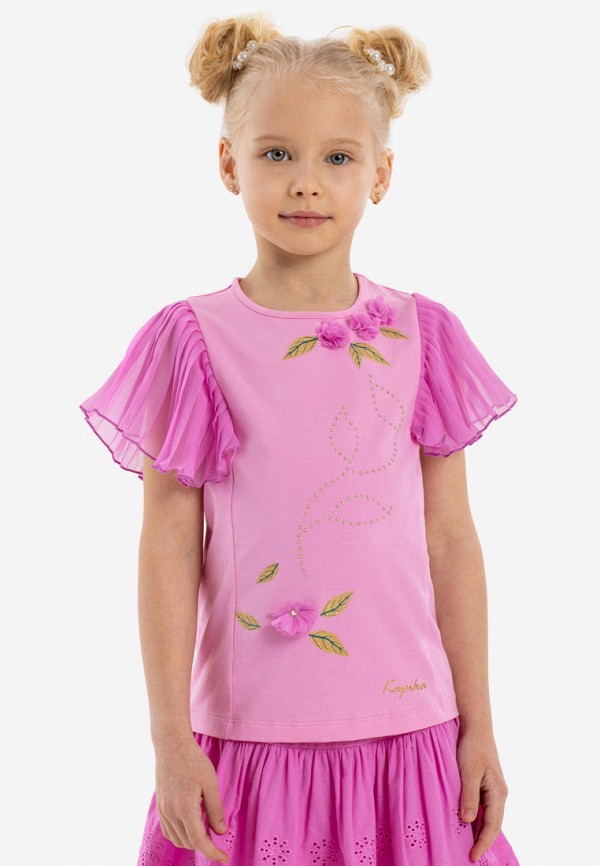 Футболка Kapika розовый, размер 128, фото 3