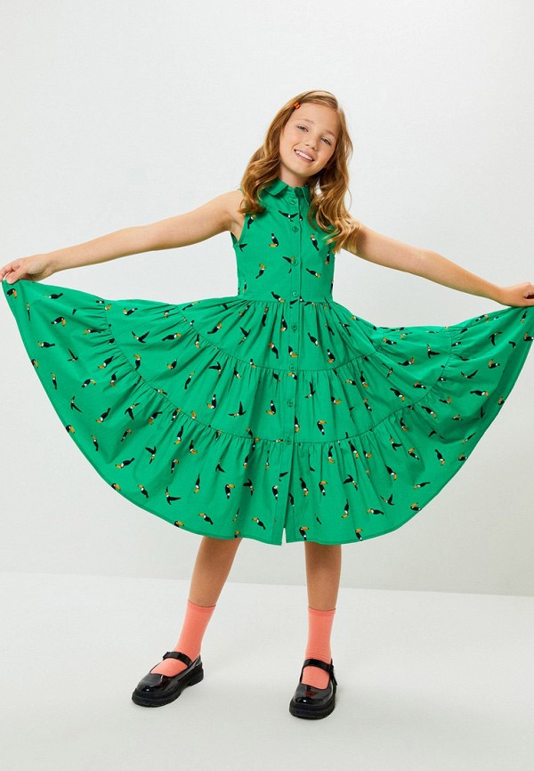 Платье Acoola бирюзовый, размер 134, фото 8