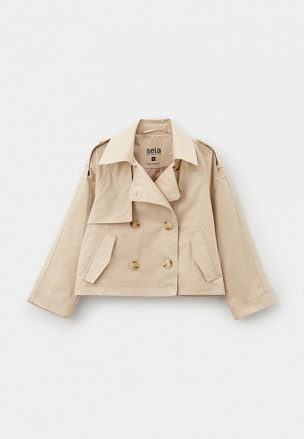 Куртка Sela куртка sela размер 134 бежевый коричневый