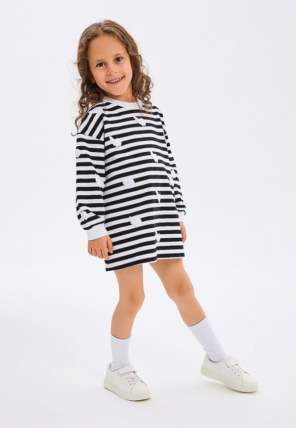 Платья для девочки Katybella Dress_B&W_stripped_patches_62-68 Фото 2