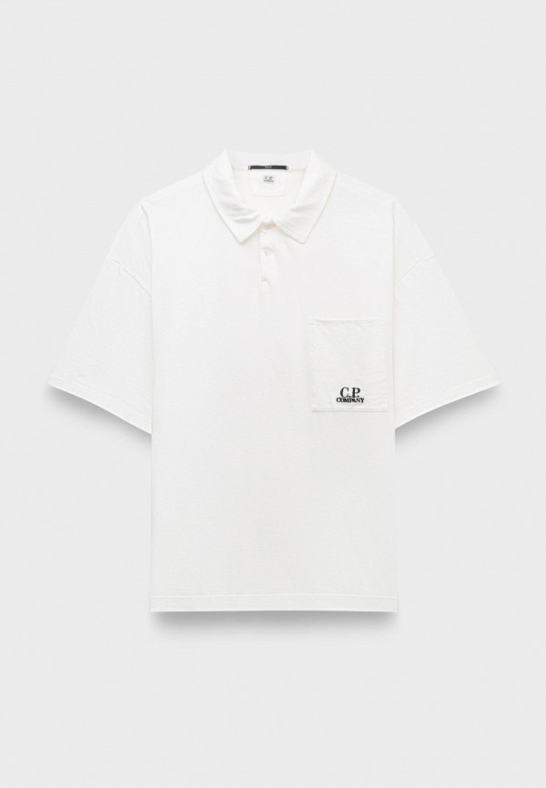 Поло C.P. Company 20/1 jersey boxy polo shirt gauze white