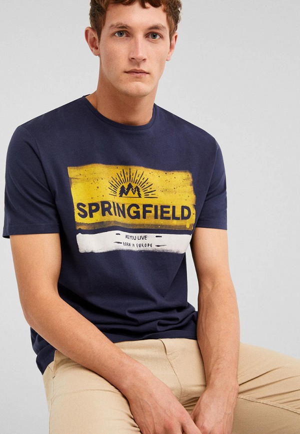 

Футболка Springfield; Springfield MP002XM04ZIT, Синий