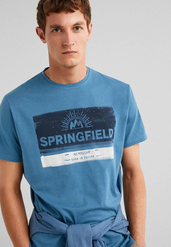 

Футболка Springfield, Springfield MP002XM04ZIW, Голубой