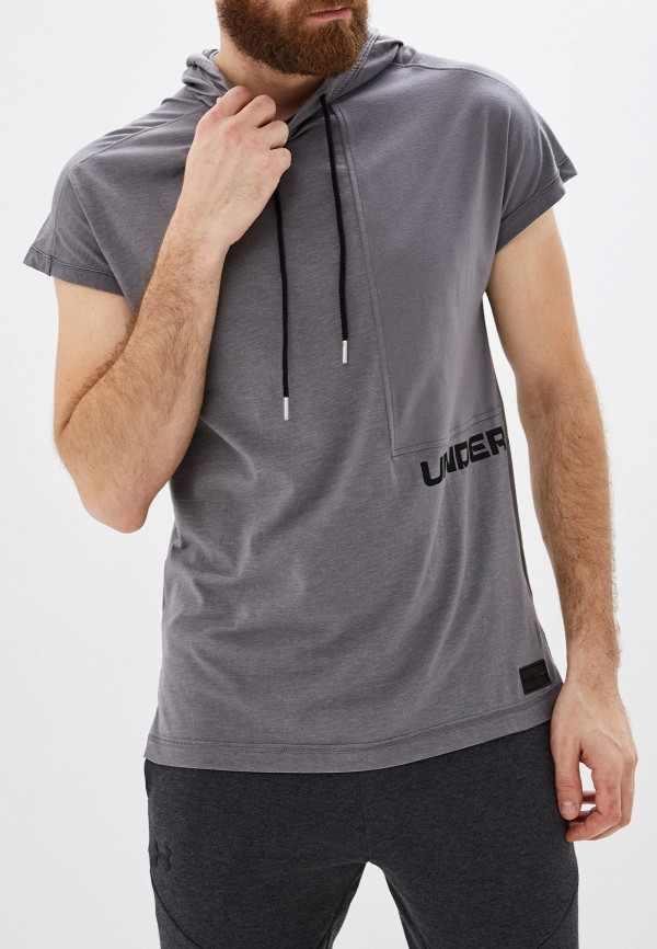 

Футболка спортивная Under Armour, Серый, Pursuit Charged Cotton Hooded SS