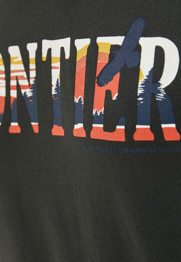 

Футболка Superdry, Серый, FRONTIER GRAPHIC BOX FIT TEE