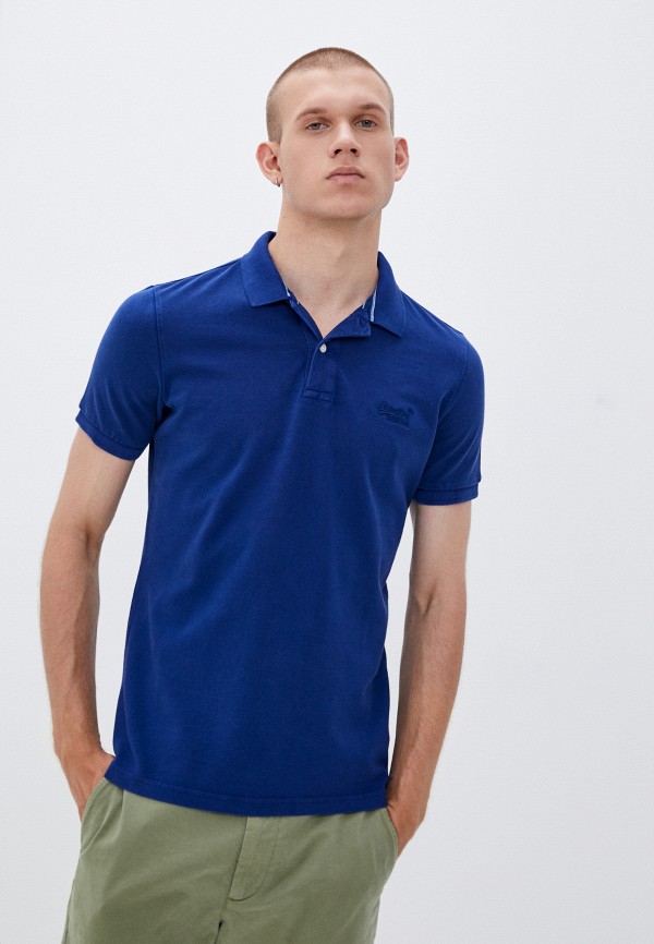 

Поло Superdry, Синий, VINTAGE DESTROY S/S POLO