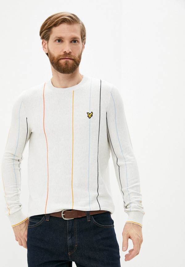 

Джемпер Lyle & Scott, Бежевый, Vertical Stripe Crew Neck Jumper