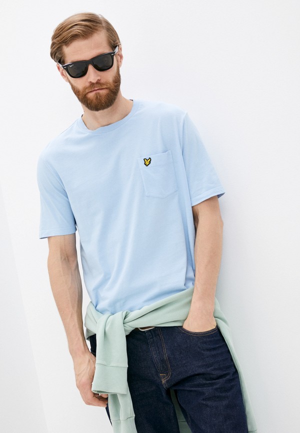 

Футболка Lyle & Scott, Голубой, Washed Relaxed Pocket T-Shirt