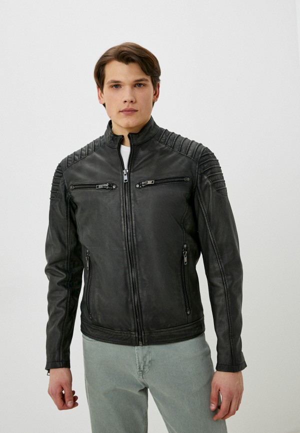 Куртка кожаная Urban Fashion for Men цвет серый 