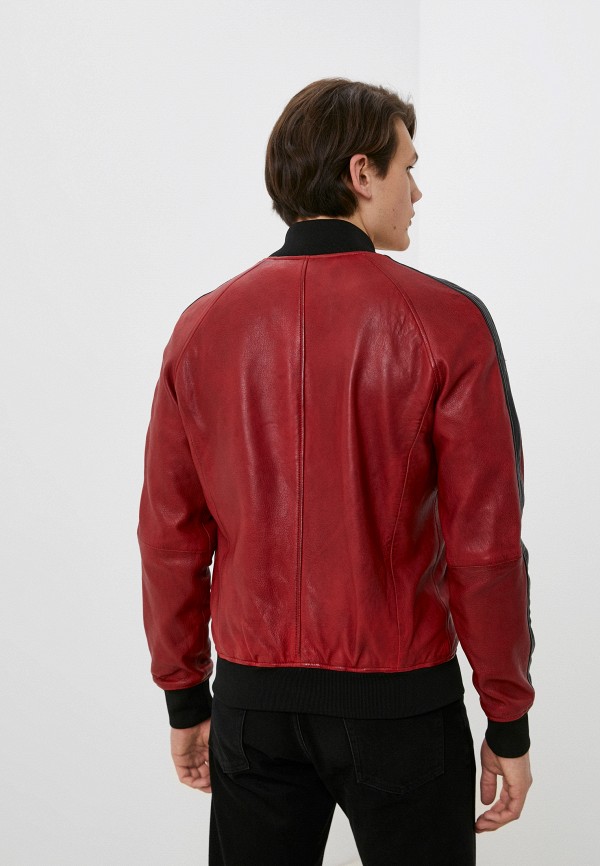 Куртка кожаная Urban Fashion for Men цвет красный  Фото 3