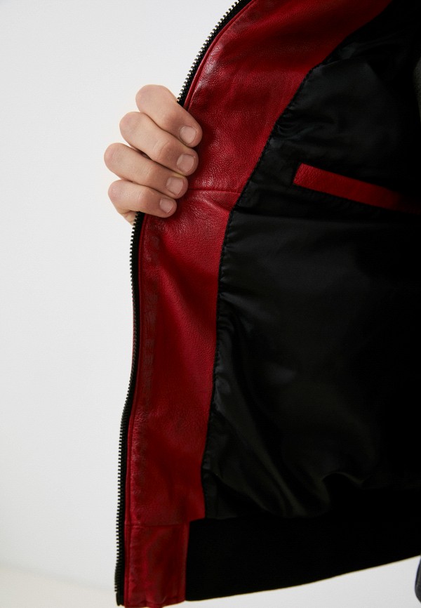 Куртка кожаная Urban Fashion for Men цвет красный  Фото 4