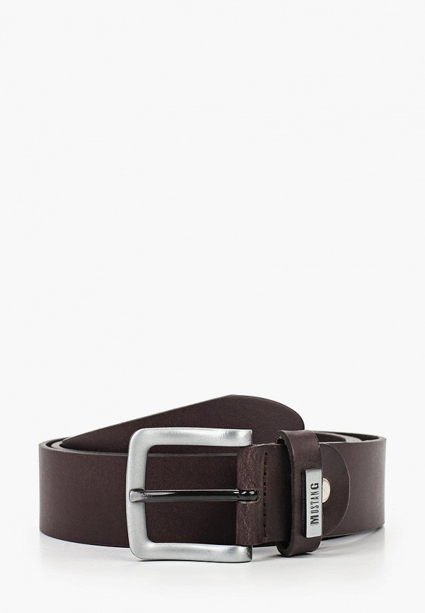 Ремень Mustang Leather belt in 35mm with buckle in satined, blackened silver