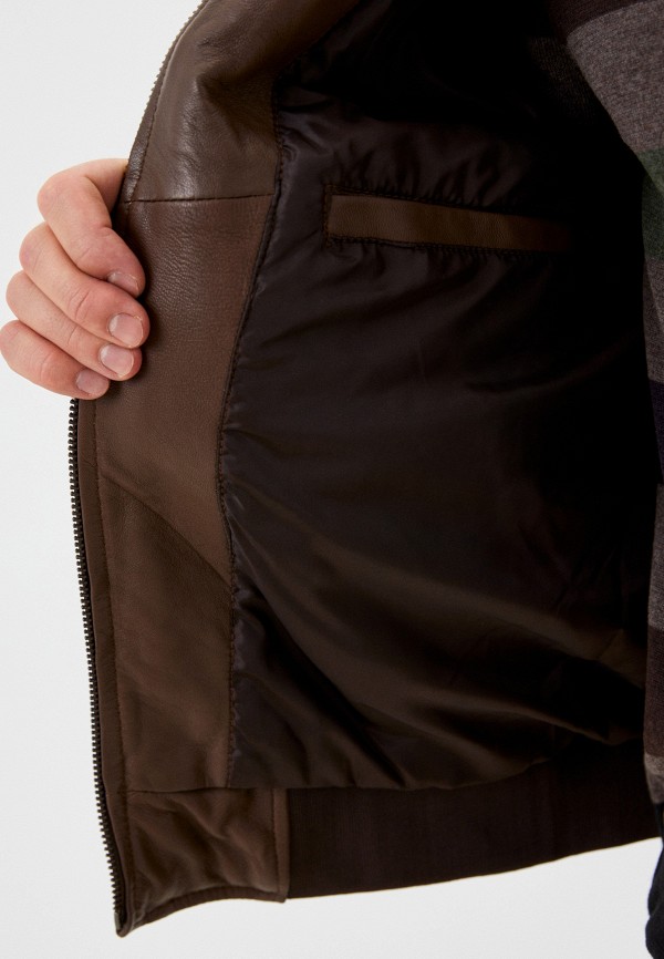 Куртка кожаная Urban Fashion for Men коричневый, размер 58, фото 4