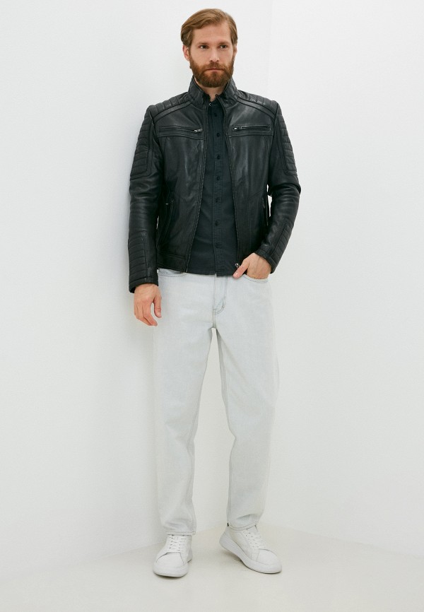 Куртка кожаная Urban Fashion for Men черный, размер 52, фото 2