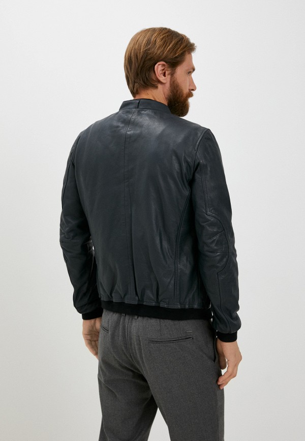 Куртка кожаная Urban Fashion for Men синий, размер 58, фото 3