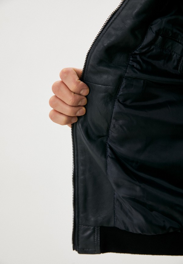 Куртка кожаная Urban Fashion for Men синий, размер 58, фото 4