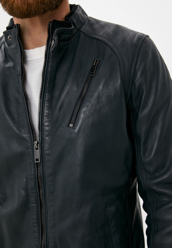 Куртка кожаная Urban Fashion for Men синий, размер 58, фото 5