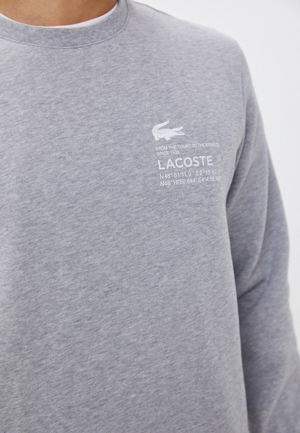 Свитшот Lacoste цвет серый  Фото 4