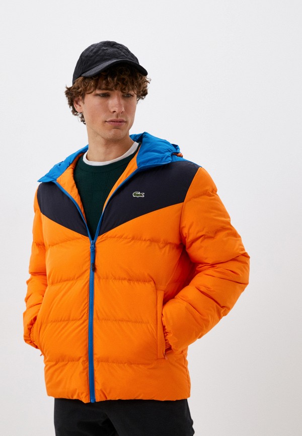 Куртка утепленная Lacoste оранжевого цвета