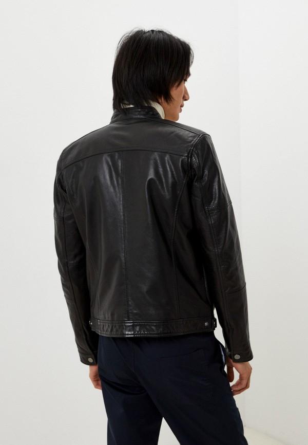 Куртка кожаная Urban Fashion for Men цвет черный  Фото 3