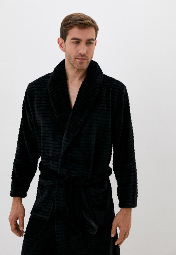 Халат домашний Vienetta черный, размер 50, фото 2