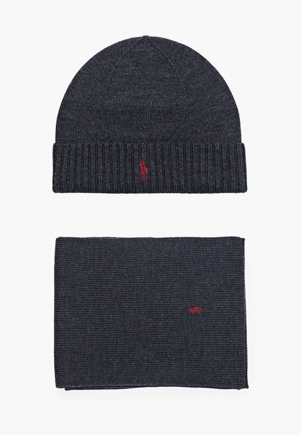 

Шапка и шарф Polo Ralph Lauren, Серый