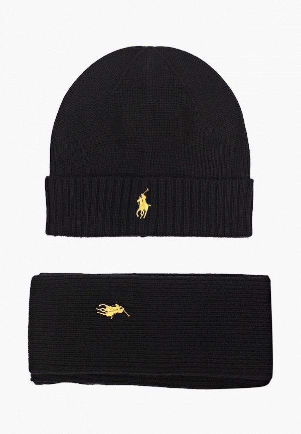 

Шапка и шарф Polo Ralph Lauren, Черный