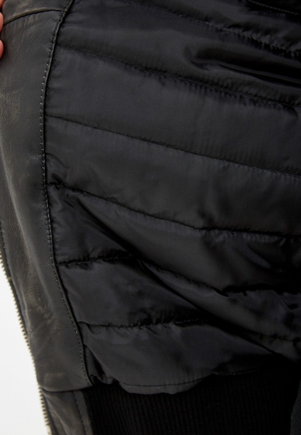 Куртка кожаная Urban Fashion for Men цвет серый  Фото 4