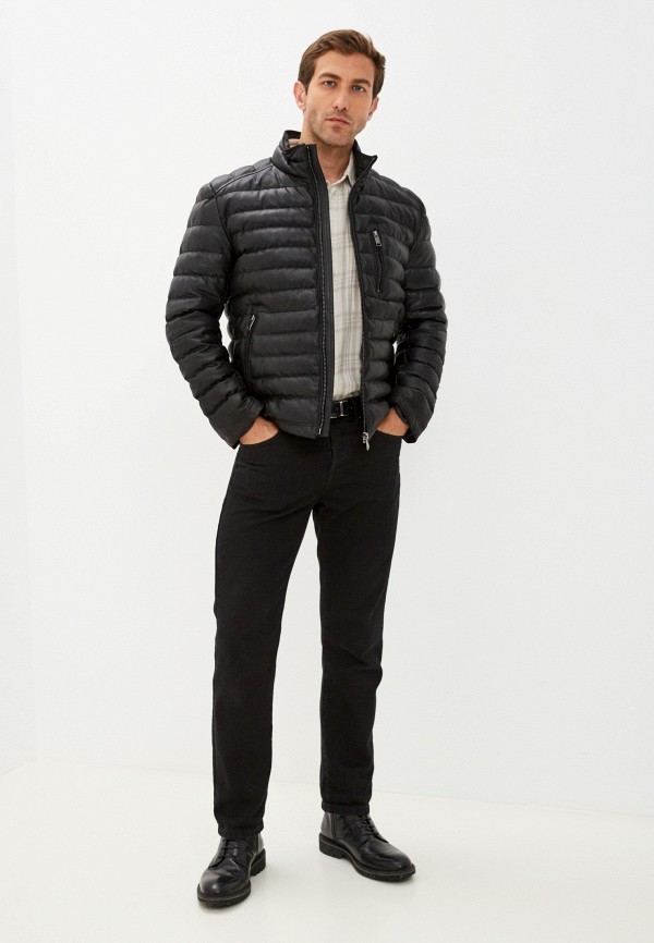 Куртка кожаная Urban Fashion for Men цвет черный  Фото 2
