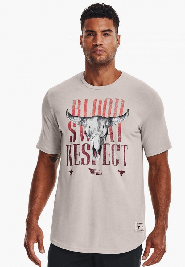 

Футболка спортивная Under Armour, Бежевый, UA Pjt Rock Outlaw BSR SS